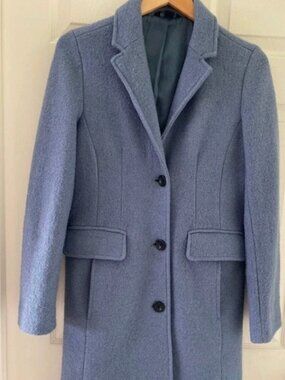 Lands End Boiled Wool Walker Coat Dusty blue
